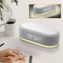 PAWNORA 4in1 Alarm Clock Wireless Charger in Grey - thumbnail 5