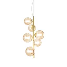 Netlighting Perlage 6 Light Globe Pendant Ceiling Light Brass in Gold
