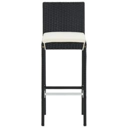 Berkfield Home 5 Piece Garden Bar Set Black Solid Wood Acacia & Poly Rattan - thumbnail 6