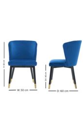 Life Interiors Single Sofina Modern Velvet Dining Chair, Tufted Back, Wooden Frame in Blue - thumbnail 6