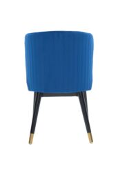 Life Interiors Single Sofina Modern Velvet Dining Chair, Tufted Back, Wooden Frame in Blue - thumbnail 5