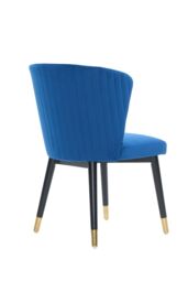 Life Interiors Single Sofina Modern Velvet Dining Chair, Tufted Back, Wooden Frame in Blue - thumbnail 4