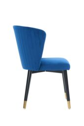 Life Interiors Single Sofina Modern Velvet Dining Chair, Tufted Back, Wooden Frame in Blue - thumbnail 3