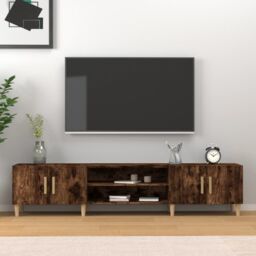 Berkfield Home TV Cabinet Smoked Oak 180x31.5x40 cm Engineered Wood in Brown