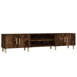 Berkfield Home TV Cabinet Smoked Oak 180x31.5x40 cm Engineered Wood in Brown - thumbnail 2