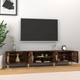 Berkfield Home TV Cabinet Smoked Oak 180x31.5x40 cm Engineered Wood in Brown - thumbnail 3