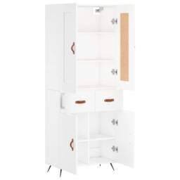 Berkfield Home Highboard White 69.5x34x180 cm Engineered Wood - thumbnail 4