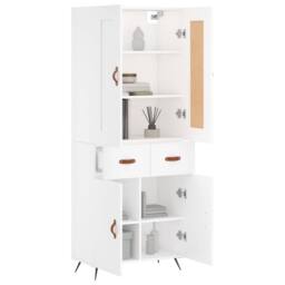 Berkfield Home Highboard White 69.5x34x180 cm Engineered Wood - thumbnail 1