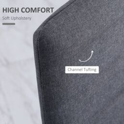 HOMCOM High Back Dining Chairs Upholstered Linen Touch Fabric Accent Chairs in Grey - thumbnail 5