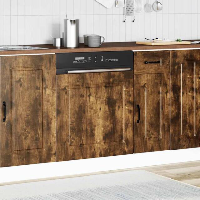 Berkfield Home Decorative Dishwasher Panel¬†Kalmar¬†Smoked Oak 60x1.5x67 cm Engi in Brown - image 1