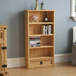 Havendro Rack 1 Drawer Shelf Unit Mexican Solid Waxed Pine By Home in Brown - thumbnail 2