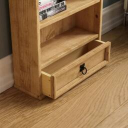 Havendro Rack 1 Drawer Shelf Unit Mexican Solid Waxed Pine By Home in Brown - thumbnail 5