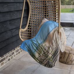 Benjamin Tate Design Grass in the sand dunes with the lake in the background Designer Blanket in Natural - Size: 120 cm x 150 cm - thumbnail 3