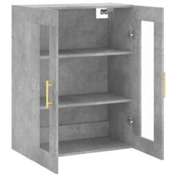 Berkfield Home Wall Mounted Cabinet Concrete Grey 69.5x34x90 cm - thumbnail 6