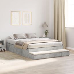 Berkfield Home Storage Bed Frame Concrete Grey 150x200 cm - thumbnail 5