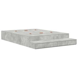 Berkfield Home Storage Bed Frame Concrete Grey 150x200 cm - thumbnail 3
