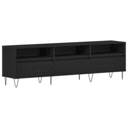 Berkfield Home TV Cabinet Black Oak 150x30x44, 5 cm Engineered Wood