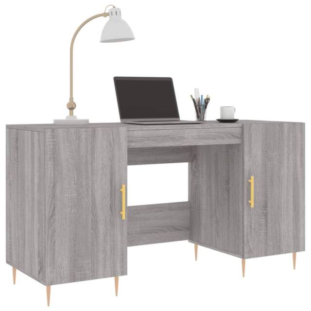 Berkfield Home Elegant Desk Grey Sonoma 140x50x75 cm Engineered Wood - Size: 140 x 50 x 75 cm - image 1