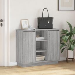 Berkfield Home Sideboard with LED Grey Sonoma 90x32x75 cm Engineered Wood - Size: 90 x 32 x 75 cm - thumbnail 5