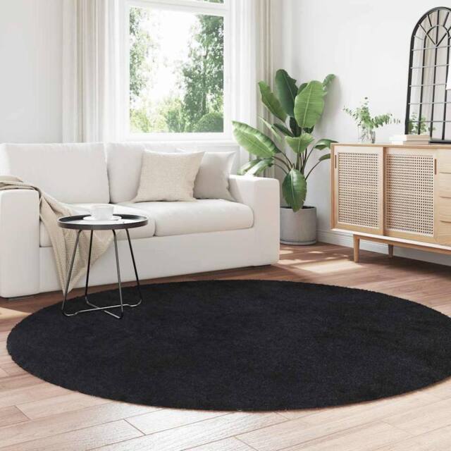 Berkfield Home Shaggy Rug High Pile NAVARRA Black 200x200 cm Polyester - Size: Medium - image 1