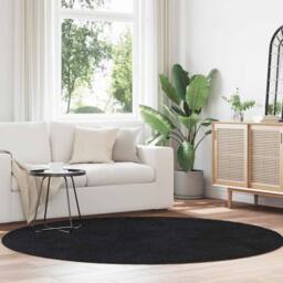 Berkfield Home Shaggy Rug High Pile NAVARRA Black 200x200 cm Polyester - Size: Medium - thumbnail 2