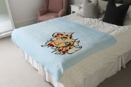 Benjamin Tate Design Comic cartoon pop art retro Designer Blanket in Natural - Size: 120 cm x 150 cm - thumbnail 4