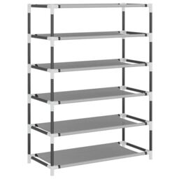 Berkfield Home Shoe Cabinet Grey 60x28x90 cm Fabric - Size: 60 x 28 x 90 cm - thumbnail 6