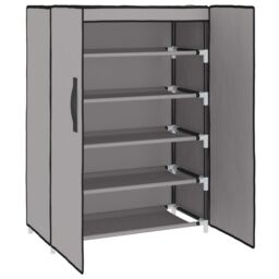 Berkfield Home Shoe Cabinet Grey 60x28x90 cm Fabric - Size: 60 x 28 x 90 cm - thumbnail 5