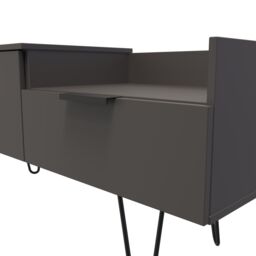 Ready Assembled 2 U Fuji TV Console Unit (Ready Assembled) in Dark Grey - Size: Large - thumbnail 4