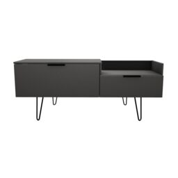 Ready Assembled 2 U Fuji TV Console Unit (Ready Assembled) in Dark Grey - Size: Large - thumbnail 8