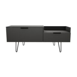 Ready Assembled 2 U Fuji TV Console Unit (Ready Assembled) in Dark Grey - Size: Large - thumbnail 7