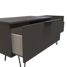 Ready Assembled 2 U Fuji TV Console Unit (Ready Assembled) in Dark Grey - Size: Large - thumbnail 6