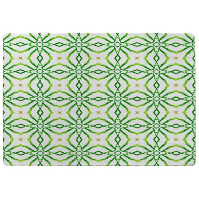 Benjamin Tate Design Swimwear Fabric Green Alluring Boho Chic Rug in Natural - Size: Large - image 1
