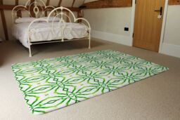 Benjamin Tate Design Swimwear Fabric Green Alluring Boho Chic Rug in Natural - Size: Large - thumbnail 3