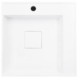 Berkfield Home Chic Wash Basin 50x50x12.3 cm Mineral Cast/Marble Cast White - thumbnail 6