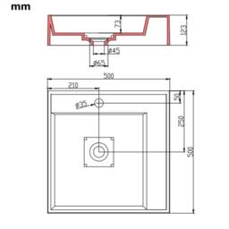 Berkfield Home Chic Wash Basin 50x50x12.3 cm Mineral Cast/Marble Cast White - thumbnail 9