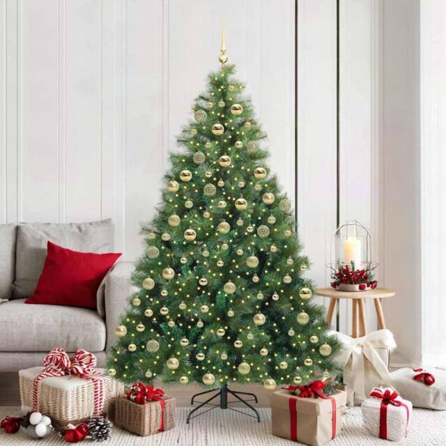 Berkfield Home Artificial Christmas Tree with 300 LEDs Green 180 cm PE & PVC - image 1