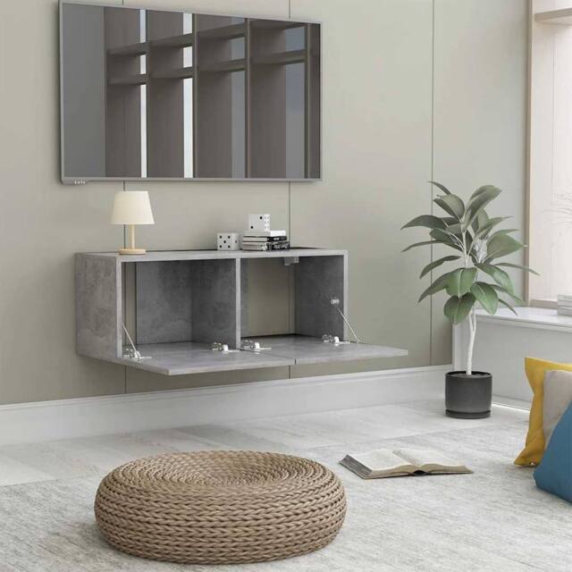 Berkfield Home TV Cabinet Concrete Grey 80x30x30 cm Engineered Wood - Size: 80 x 30 x 30 cm - image 1
