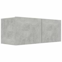 Berkfield Home TV Cabinet Concrete Grey 80x30x30 cm Engineered Wood - Size: 80 x 30 x 30 cm - thumbnail 3