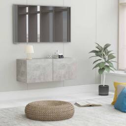 Berkfield Home TV Cabinet Concrete Grey 80x30x30 cm Engineered Wood - Size: 80 x 30 x 30 cm - thumbnail 2