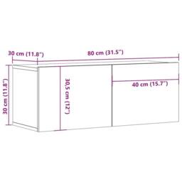 Berkfield Home TV Cabinet Concrete Grey 80x30x30 cm Engineered Wood - Size: 80 x 30 x 30 cm - thumbnail 9