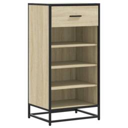 Berkfield Home Shoe Rack Sonoma Oak 48x38x97.5 cm Engineered Wood in Light Tan