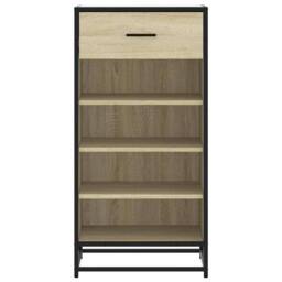 Berkfield Home Shoe Rack Sonoma Oak 48x38x97.5 cm Engineered Wood in Light Tan - thumbnail 4