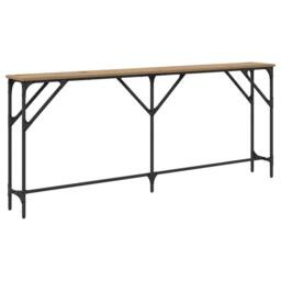 Berkfield Home Stunning Console Table Artisan Oak 180x23x75 cm Engineered Wood in Brown - Size: 180 x 23 x 75 cm - thumbnail 7