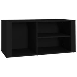 Berkfield Home Shoe Cabinet Black 100x35x45 cm Engineered Wood - Size: 100 x 35 x 45 cm - thumbnail 1
