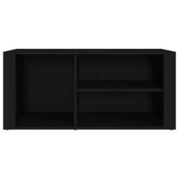 Berkfield Home Shoe Cabinet Black 100x35x45 cm Engineered Wood - Size: 100 x 35 x 45 cm - thumbnail 5