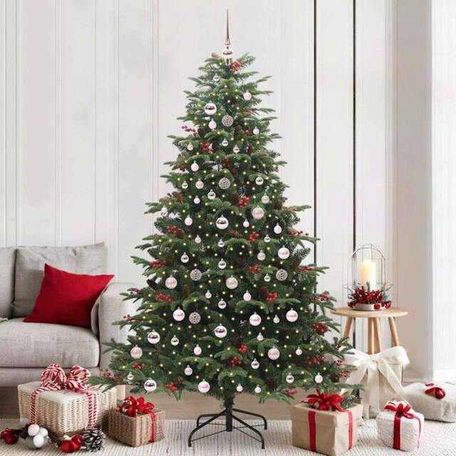 Berkfield Home Artificial Christmas Tree with 300 LEDs with Stand Green 210 cm - image 1