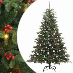 Berkfield Home Artificial Christmas Tree with 300 LEDs with Stand Green 210 cm - thumbnail 2