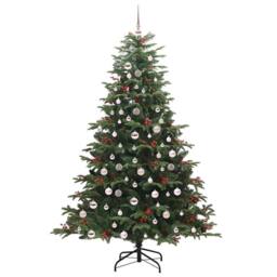 Berkfield Home Artificial Christmas Tree with 300 LEDs with Stand Green 210 cm - thumbnail 4