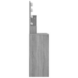 Berkfield Home Dressing Table with LED Grey Sonoma 86.5x35x136 cm - thumbnail 6